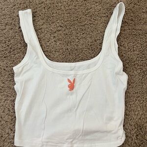 PacSun White Crop Fitted Tank Top